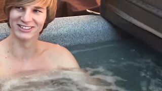 Beach stud William Steel didnt stop stroking his cock to expel hot jizz