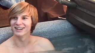 Beach stud William Steel didnt stop stroking his cock to expel hot jizz