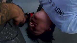 Adorable gay Rad Matthews sucks two big cocks in a hardcore threesome