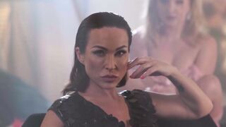 Sexy dominatrix Aubrey Black puts Chloe Chevalier on her knees