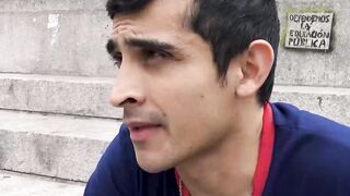 I paid curious horny dude Wally to swallow my cock and creamy cum
