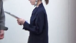 Seductive stockings wearing Asian teen peeing in public