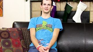 Youthful twink with tremendous dick jerks off after a meeting