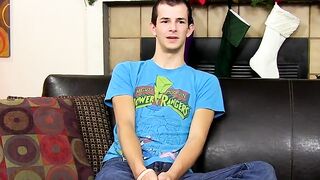 Youthful twink with tremendous dick jerks off after a meeting