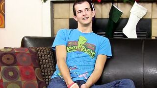 Youthful twink with tremendous dick jerks off after a meeting