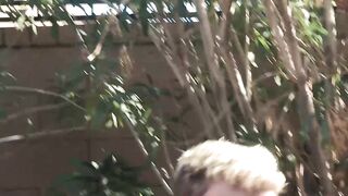 Cute blonde teen outdoor bareback fuck