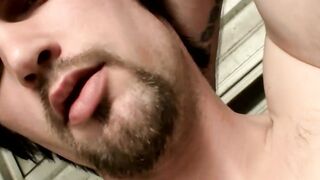 Handsome guy Nolan double fisting his big cock and jerking off til he cums