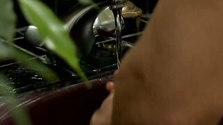 Nipples clamped tied MILF anal fucked