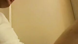 Jock Bryce Corbin oozed cum after blowing smoke and jerking in the hallway