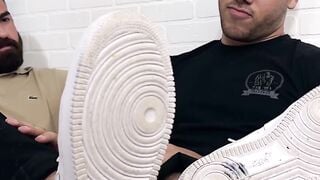 Lustful Dan Edwards sniffed the socks and worshiped the feet of bearded Miguel