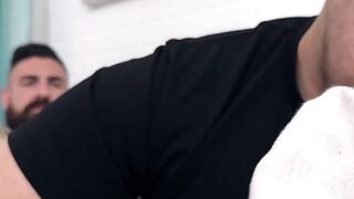 Lustful Dan Edwards sniffed the socks and worshiped the feet of bearded Miguel