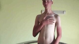 Smooth hot boy Tim Law jerking off his big dick