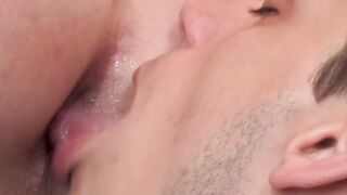 Horny jock Skyy Knox chokes on rock hard cock before raw sex