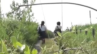 Japanese school  release their peeing power outside