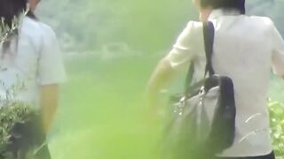 Japanese school  release their peeing power outside