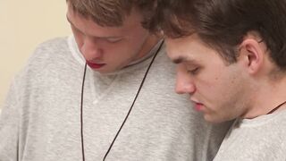 Lusty Marcus Rivers and Noah took a break from serving the altar to have barebacking