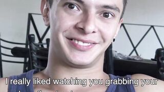 LatinoJuice.com - Tincho - Attractive hottie Tincho chokes on my cock after I touch h