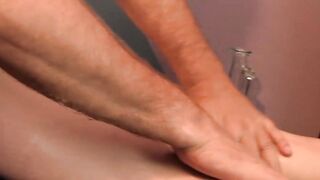 Lean Cesar Cummings gets massaged and cock worshipped until milked
