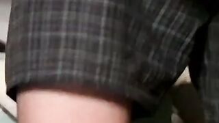 Handsome guy with necklace blow his smoke and spills his cum