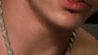 Handsome guy with necklace blow his smoke and spills his cum