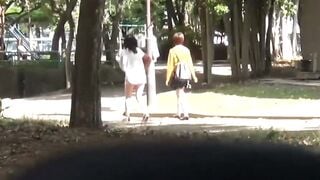 Cute Japanese teenagers peeing outdoors in hot compilation