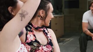 ADULT TIME - Adorable Dark Haired Liz Jordan Scissors With Her BFs Lesbo Boss Sinn Sage To Satisfy Him