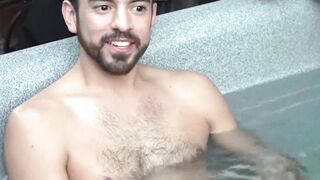 Handsome Sheldon Broadway strokes his thick dick after jacuzzi
