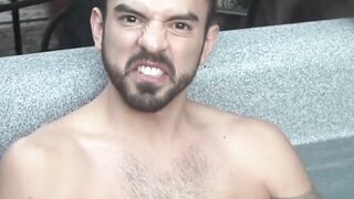 Handsome Sheldon Broadway strokes his thick dick after jacuzzi