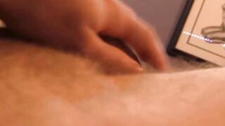 Lustful John Powers swings and kneads both his big balls and enormous dick