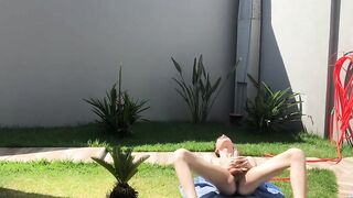 Hot Twink Henry Evans feels the heat from the sun and gets horny after gardening
