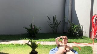 Hot Twink Henry Evans feels the heat from the sun and gets horny after gardening