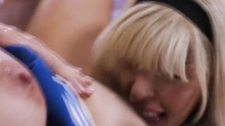 Nasty cheerleader licks and fucks new members pussy