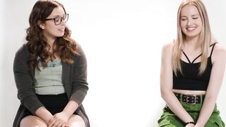 ADULT TIME - Lesbo Cuties Leana Lovings  Scarlett Sage Take Turns Eating Each Other Out