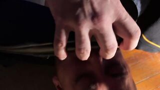 Jock Dan Edwards is tied up and got smelly feet on his face by dominant Drew Edwards