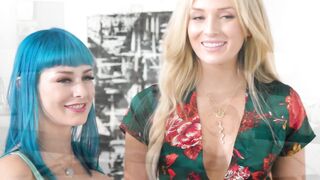 ALL WOMEN GRIND - Hottest Dyke Three-Way After Rubs That Ends Inside Eating Pussies