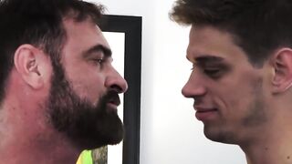 Mature studly daddy screws his stepson and his gay sweetheart