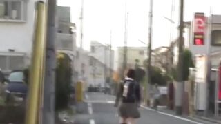 Beginner Japanese angel peeing outside on secret cam film