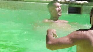 LatinoJuice.com - Tatted guys Kendro and Milo hang out by the pool to gobble each oth
