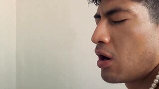 LatinoJuice.com - Muscular Cain Gomez bends on his knees to eat my delicious cock and