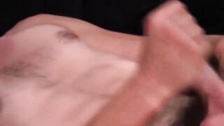 Long haired jack Holden plays with his pre cum before yanking his dick