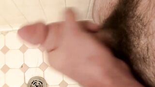 Hung Daniel Delong enjoys himself in the shower pumping his juicy load out