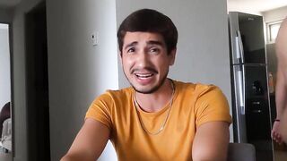 LatinoJuice.com - Curly Joe Dave masturbates his boyfriend and stepdads huge cocks at