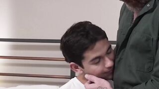 FunsizePorn.com - Hairy daddy Cain Marko thankful for step sons cock riding and cocks