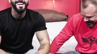 Straight dude Max Sargent kneels down to worship a huge cock