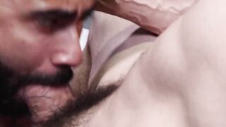 Straight dude Max Sargent kneels down to worship a huge cock