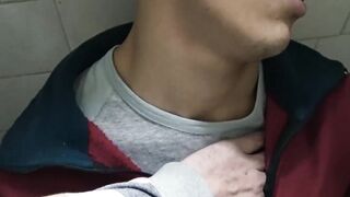 LatinoJuice.com - Me and kinky Nicolas jerk each others huge cocks inside the public