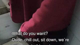 LatinoJuice.com - Me and kinky Nicolas jerk each others huge cocks inside the public