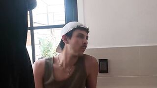 LatinoJuice.com - Naughty Alfonso Osnaya stretches his mouth with two big lean cocks