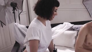 GIRLSWAY - Freaky Photographer Seduces beauty Camgirl Inside HARD HAIR PULLING DOGGY STYLE Sex With STRAP-ON