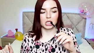 Redhead webcam girl NicolPot performing solo for fans